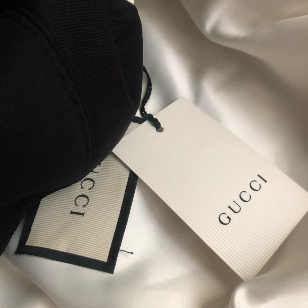 Gucci Black Baseball Cap Pence T.Gabardina Pesante - Picture 6 of 10